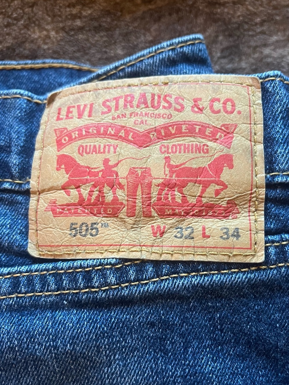 Levi's Men's Dark Blue 505 Straight Jeans